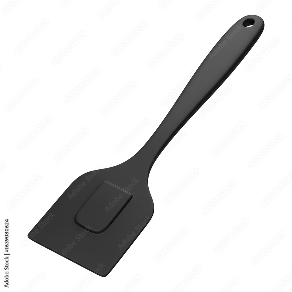 black silicone kitchen spatula with heat resistant handle for baking mixing and cooking on white background black silicone kitchen spatula with heat resistant handle for baking mixing and cooking on white background
