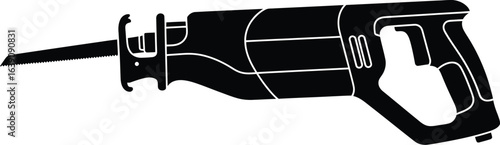 Silhouette of a reciprocating saw is a type of saw in which the cutting action is achieved through a push and pull motion of the blade, ideal for demolition and remodeling
