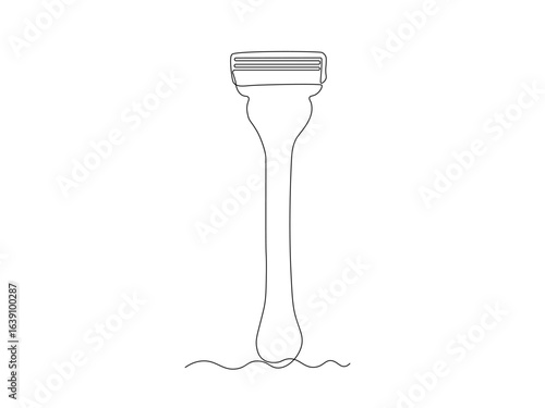 abstract Razor, continuous single one line art drawing sketch, logo