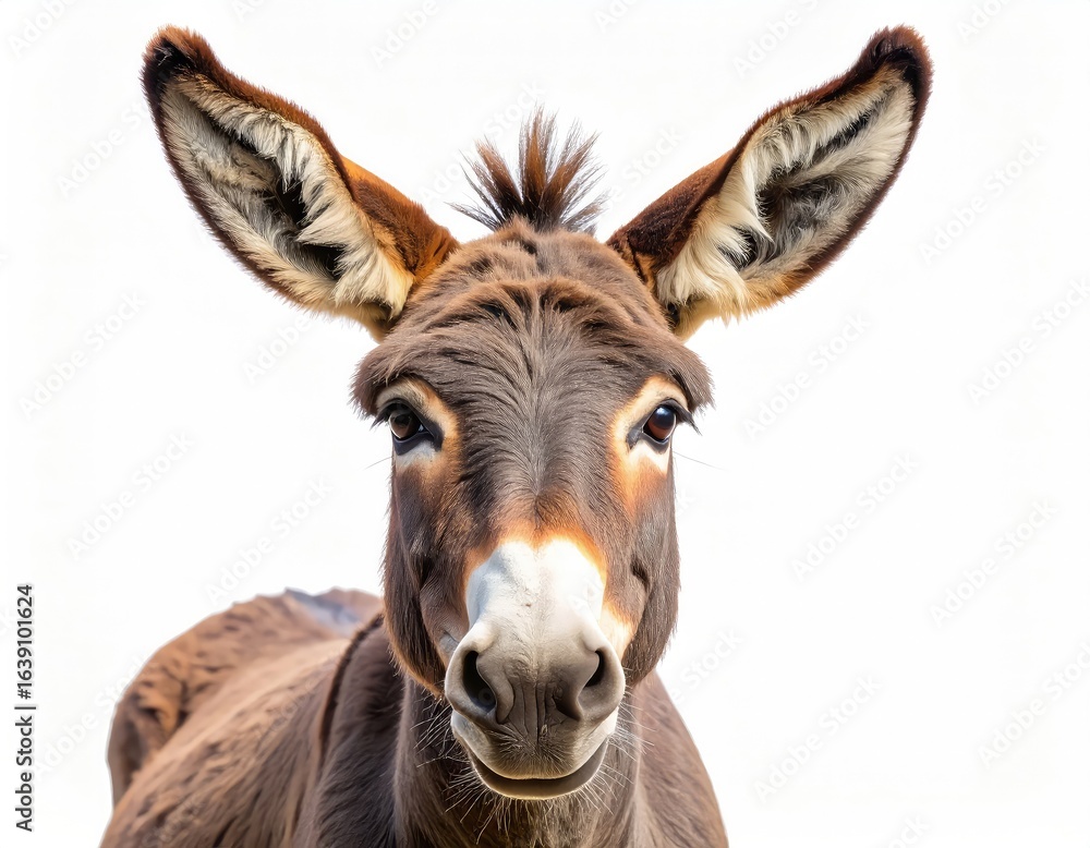 Fototapeta premium Friendly Donkey Portrait: A Charming and Cheerful Close-Up