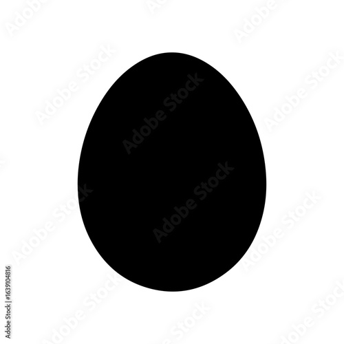 One ostrich egg silhouette icon vector flat illustration on white background.