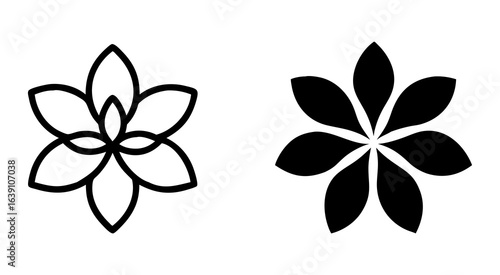 Set of flower outline silhouette vector illustration design