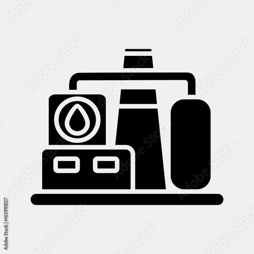 Icon refinery. Oil Industry elements. Icon in glyph style.