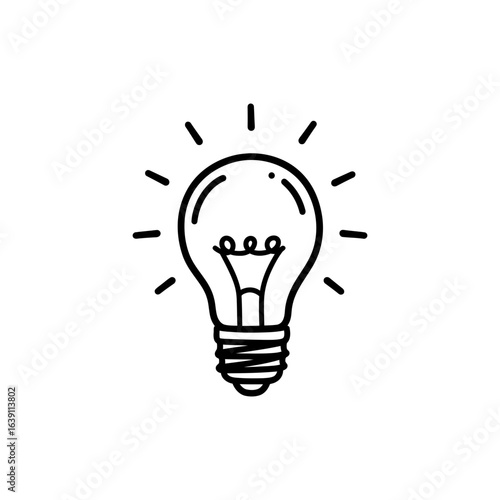 Lightbulb emerging from brain symbolizing realization and bright ideas