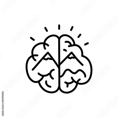 Mountain Inside Brain Representing Overcoming Mental Challenges