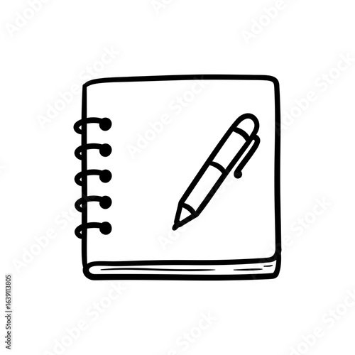 Journal with Pen Depicting Personal Reflection and Thoughtful Writing