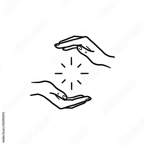 Hands Releasing Light Representing Spiritual Peace and Freedom