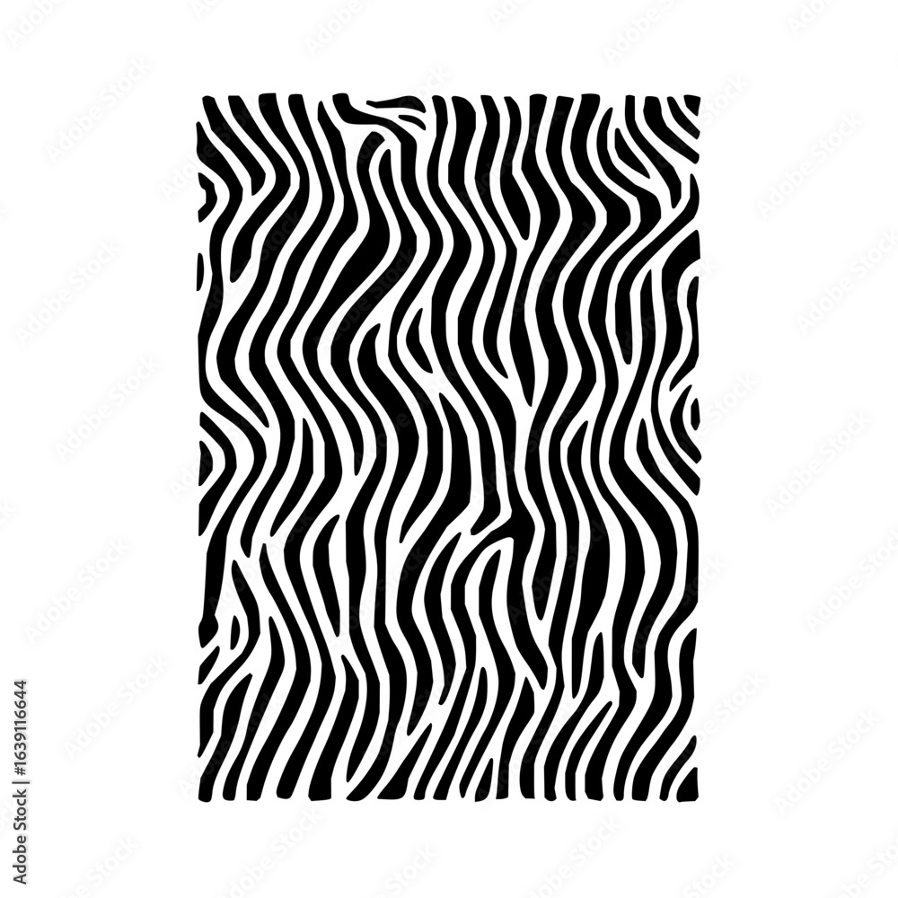 Naklejka premium Abstract black and white wavy lines pattern creating a visually dynamic and modern design element with movement