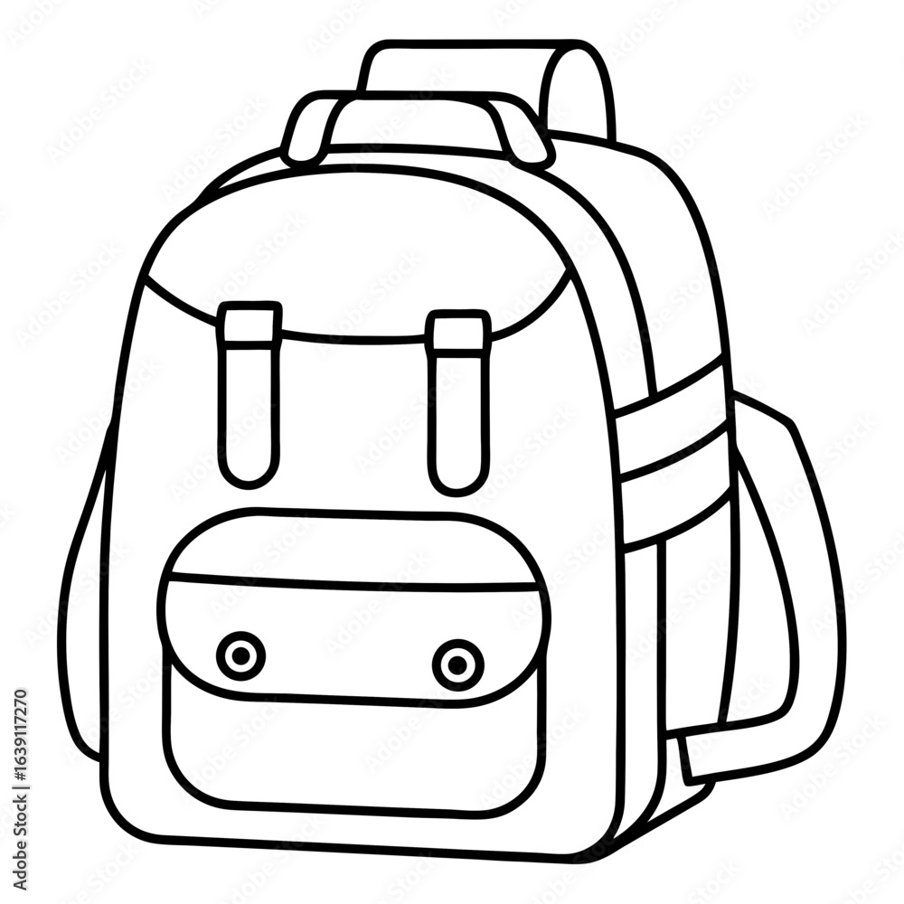 Obraz premium Minimalist Hiking Backpack Line Art Vector Outdoor Adventure Gear Illustration
