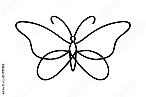 Minimal butterfly line art