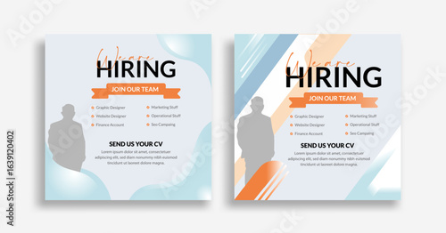 We are hiring design vector for vacant sign Job hiring poster, social media, banner, flyer and Recruitment Poster.