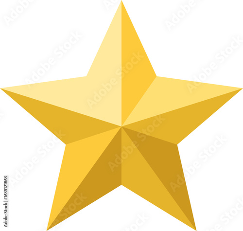 A shiny five-pointed star with a golden gradient.