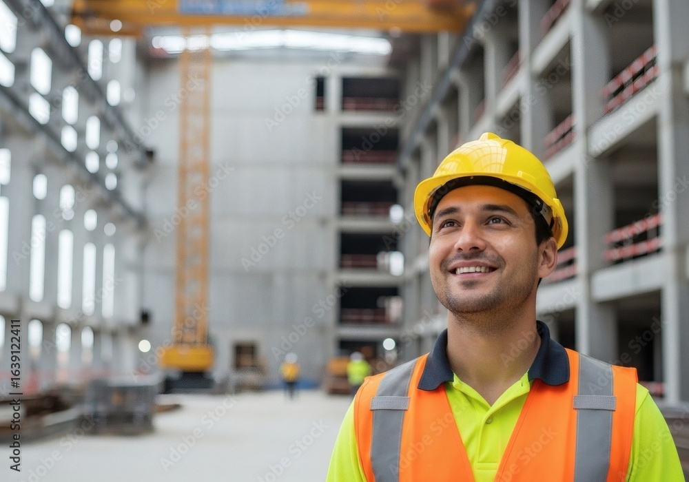 Foreman smiling at construction site Foreman smiling at construction site