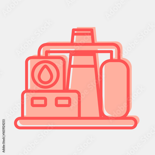 Icon refinery. Oil Industry elements. Icon in two tone style.