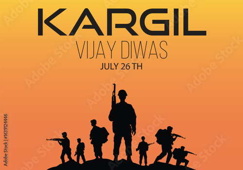 Kargil Vijay Diwas Tribute - Silhouette of Brave Soldiers