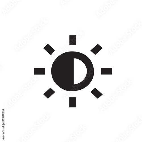 Vector set of flat glossy magnifying glass and camera search icons on a round button