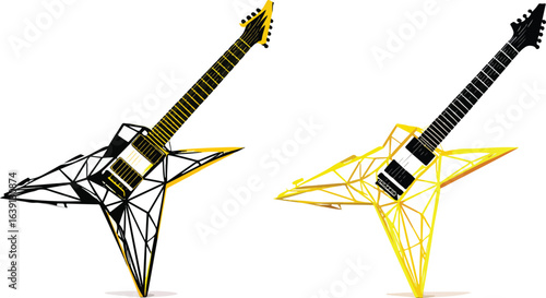 Abstract electric guitars geometric design