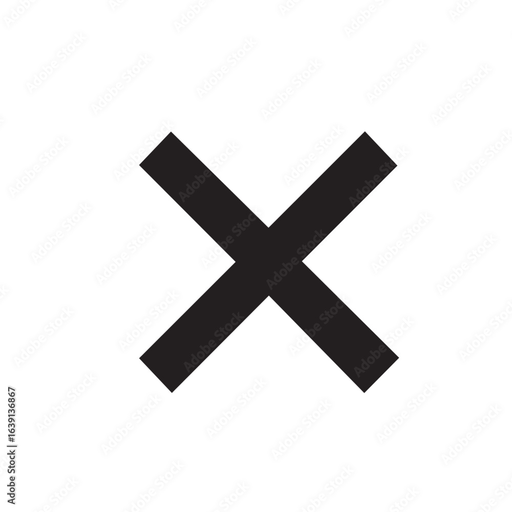 Obraz premium A red cross mark icon represents a symbol for cancel, no, or wrong choices