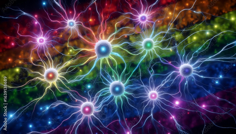Fototapeta premium A neural identity network, Ai generated image