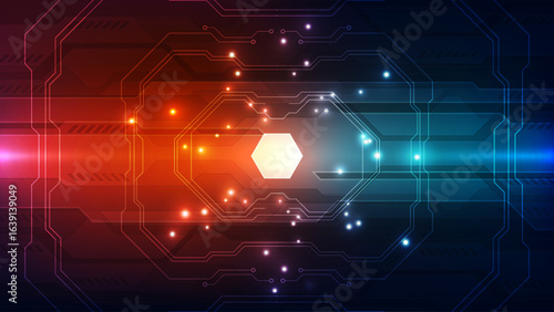 Digital Circuit Core – Futuristic Abstract Technology Background