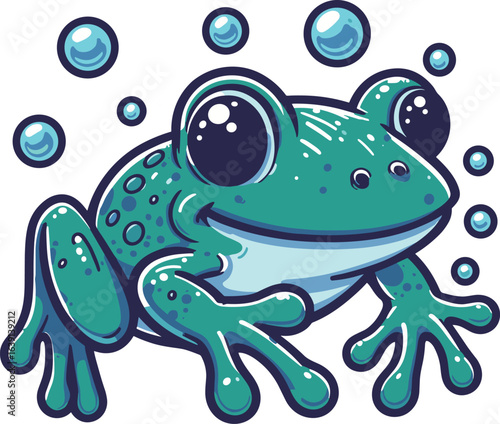 かわいいカエルのイラスト