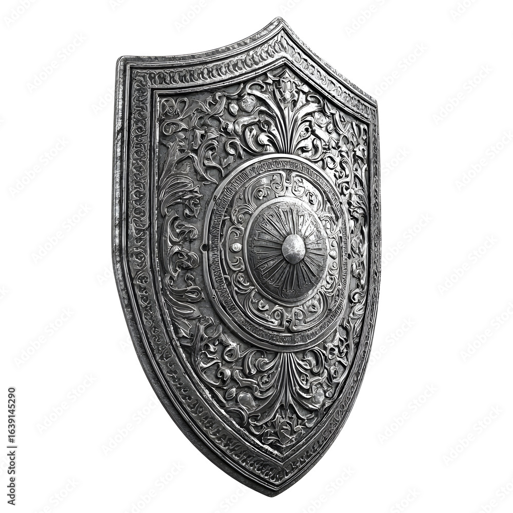 Naklejka premium Ornate shield design illustration
