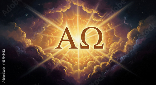 Baroque Style Revelation 22 Alpha and Omega A  Symbol