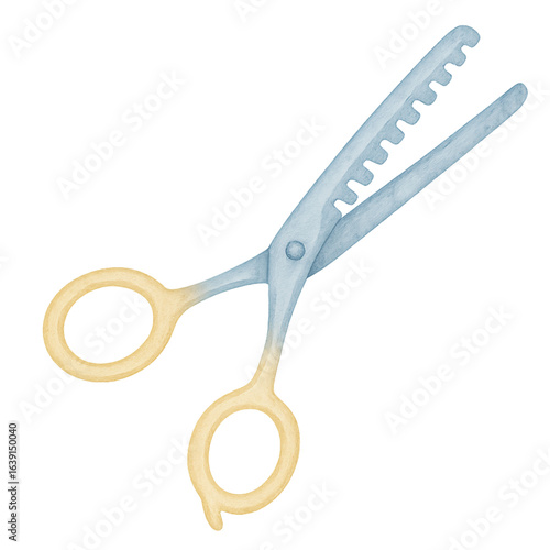 Thinning Hair Scissors Watercolor Clipart PNG Transparent