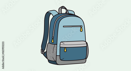 Blue backpack for family trip, perfect for carrying essentials. This family trip luggage, a blue backpack, includes compartments and straps for convenient travel, ensuring everything is organized.