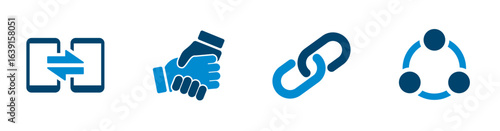 Connection icon with device connection, support, link, connection circle.