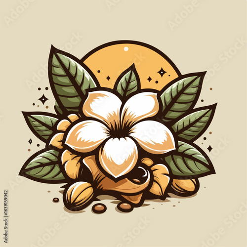 beautiful illustration of frangipani flower