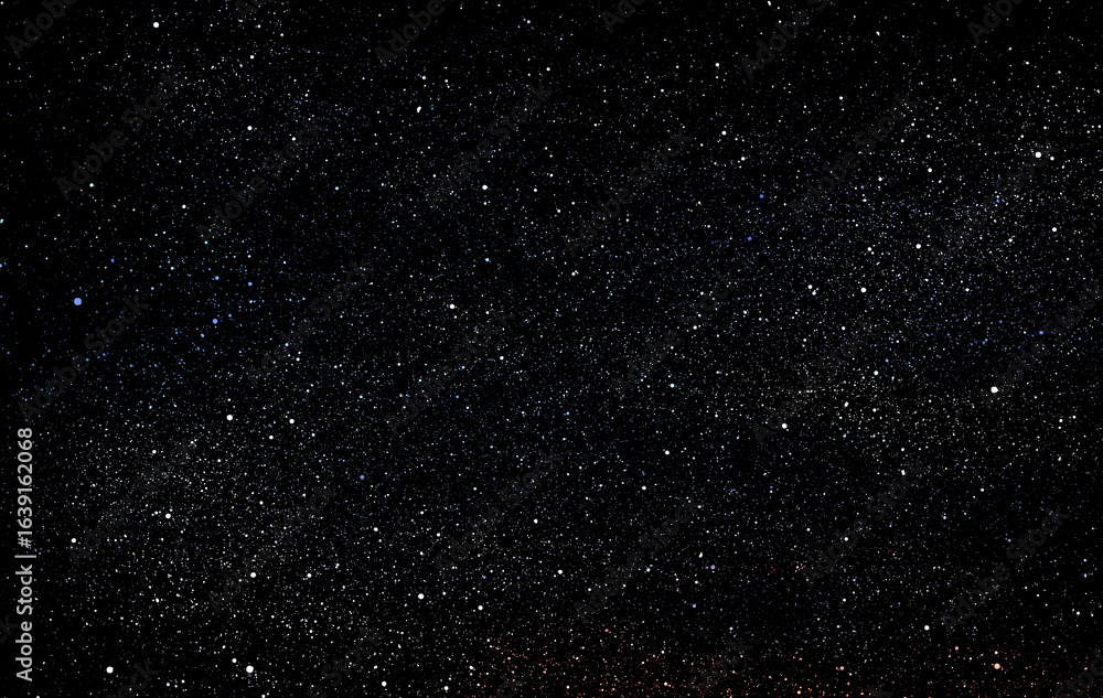 Fototapeta premium Space star shape sky night background, black starry cosmos abstract pattern dark blue science, textile cosmic galaxy astronomy decoration fantasy wallpaper landscape.
