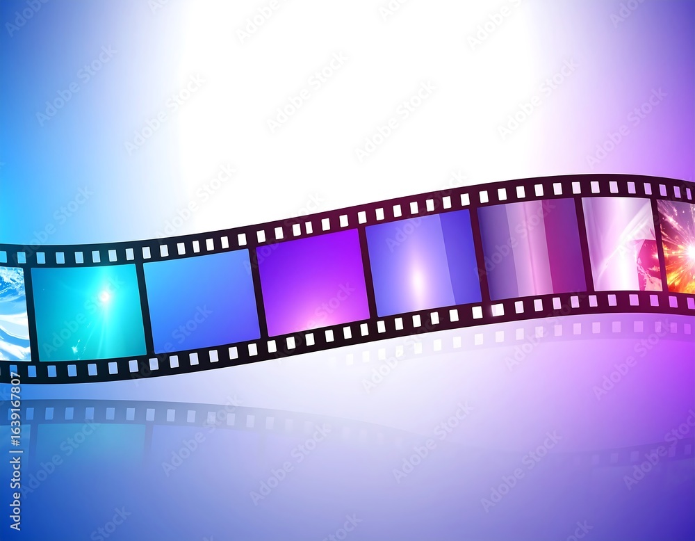 Fototapeta premium Colorful filmstrip with abstract images