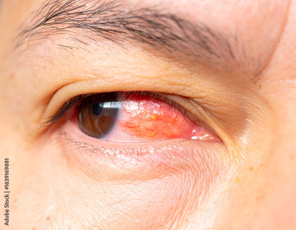 Obraz premium Close-up of inflamed eye