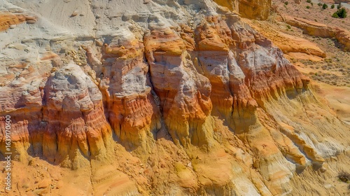Glowing sedimentary rock layers pulsing with ancient energy, revealing Earth's geological history.