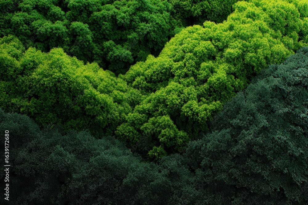 Fototapeta premium Vibrant abstract organic green wallpaper background showcasing lush foliage transitions from light to deep green colors in a seamless pattern at various angles