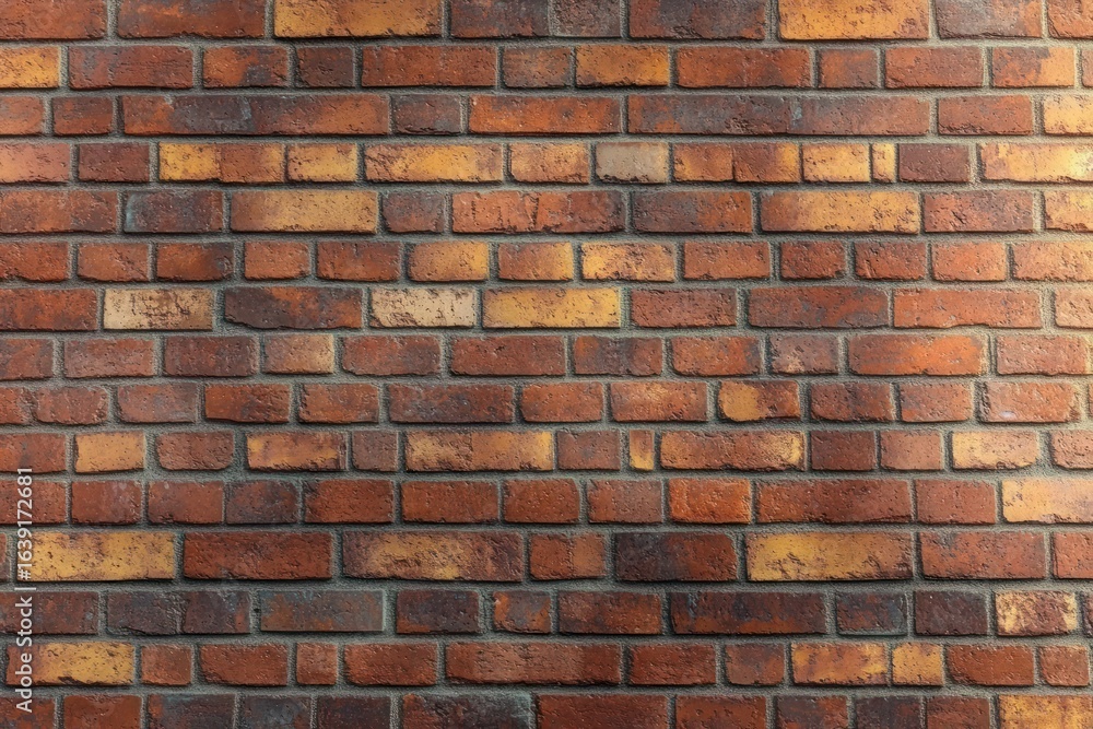 Obraz premium close-up of a brick wall with varied orange and red bricks showing texture and mortar lines