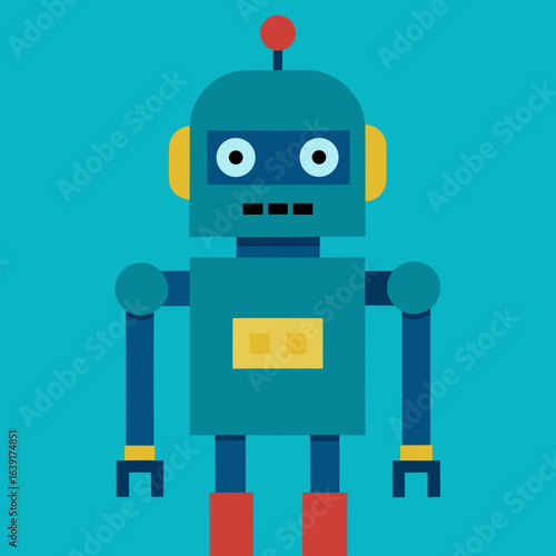 retro robot vector illustration
