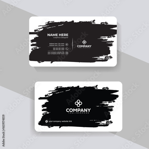 Minimalist Black and White Business Card Design for Corporate Identity. Minimal black and white business card design, clean and professional template for modern branding and corporate identity.