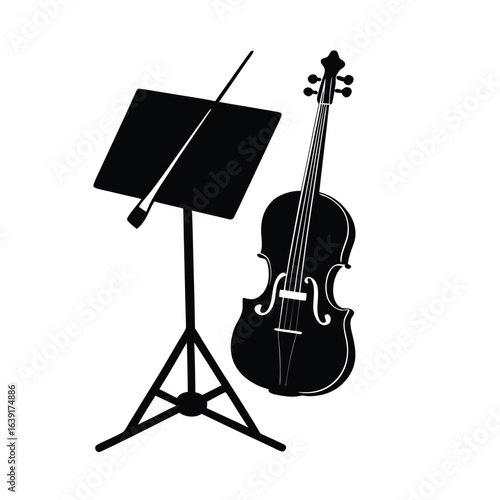 violin isolated on black