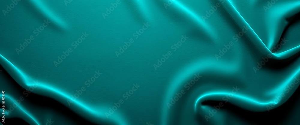 Obraz premium Deep teal velvet backdrop with subtle, elegant wave pattern, art, illustration