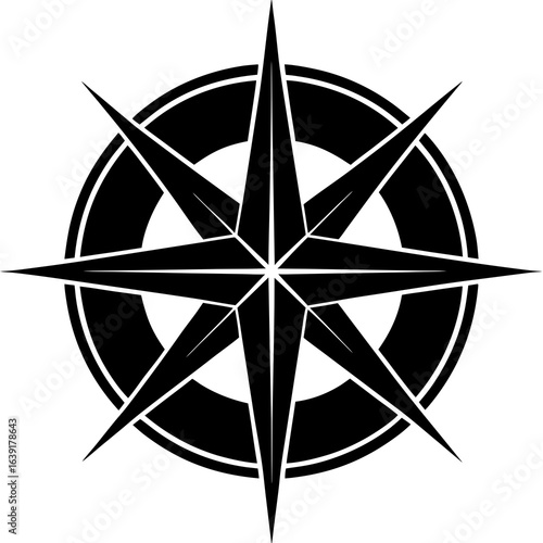 black and white compass