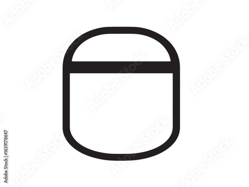 Sleek face shield safety equipment icon in clean minimal vector