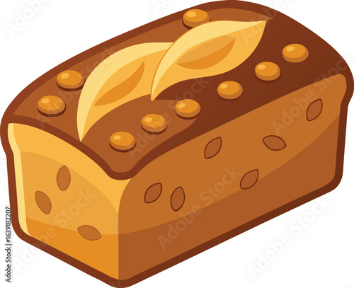 Delicious banana bread loaf with walnuts