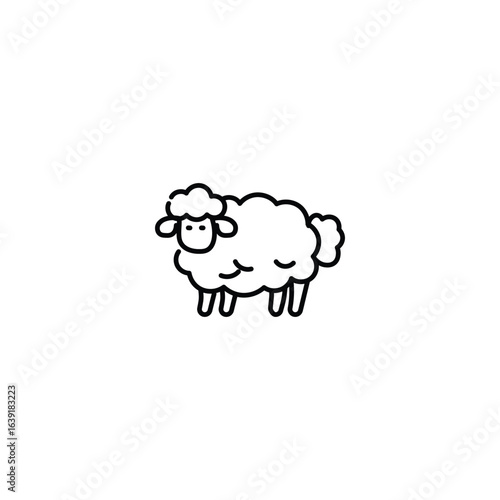 Wallpaper Mural Sheep Line Art Icon – Minimal Hand-Drawn Farm Animal Vector Torontodigital.ca