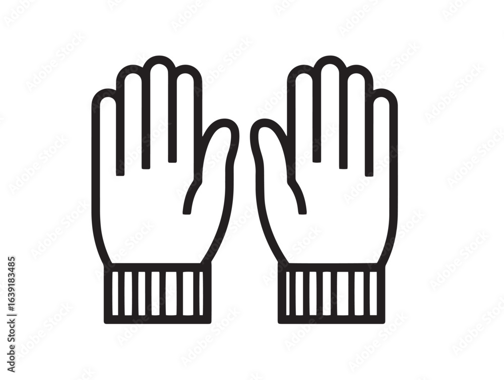 Winter gloves icon in clean minimal vector style Winter gloves icon in clean minimal vector style
