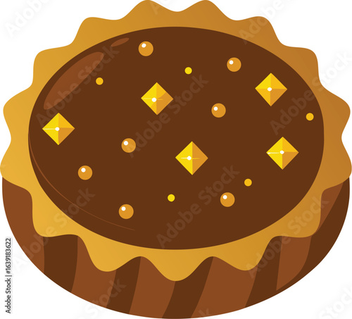 Decadent chocolate tart with edible gold flakes