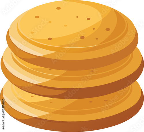 Stack of fresh pita bread on white background