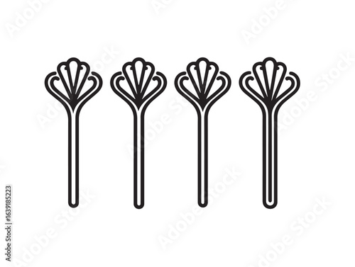 Elegant hairpins illustration in modern line art design