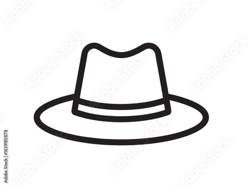 Stylish hat illustration in modern line artwork